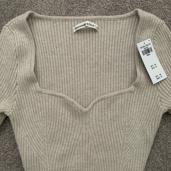 Abercrombie sweater bodysuit in oatmeal beige, size small - Picture 2 of 7